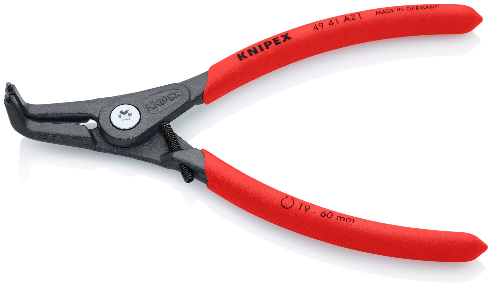 External 90° Angled Precision Snap Ring Pliers-Limiter, 6 1/2 in., Non-slip plastic, 5/64 in. Tips