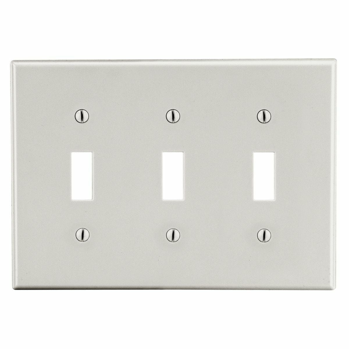 Wallplate, Mid-Size 3-Gang, 3) Toggle, Light Almond