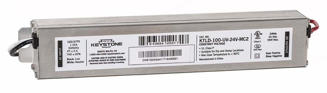 Constant Voltage LED Driver, 120/277V, 24V Output, 100W, Micro Case, Carton Pack