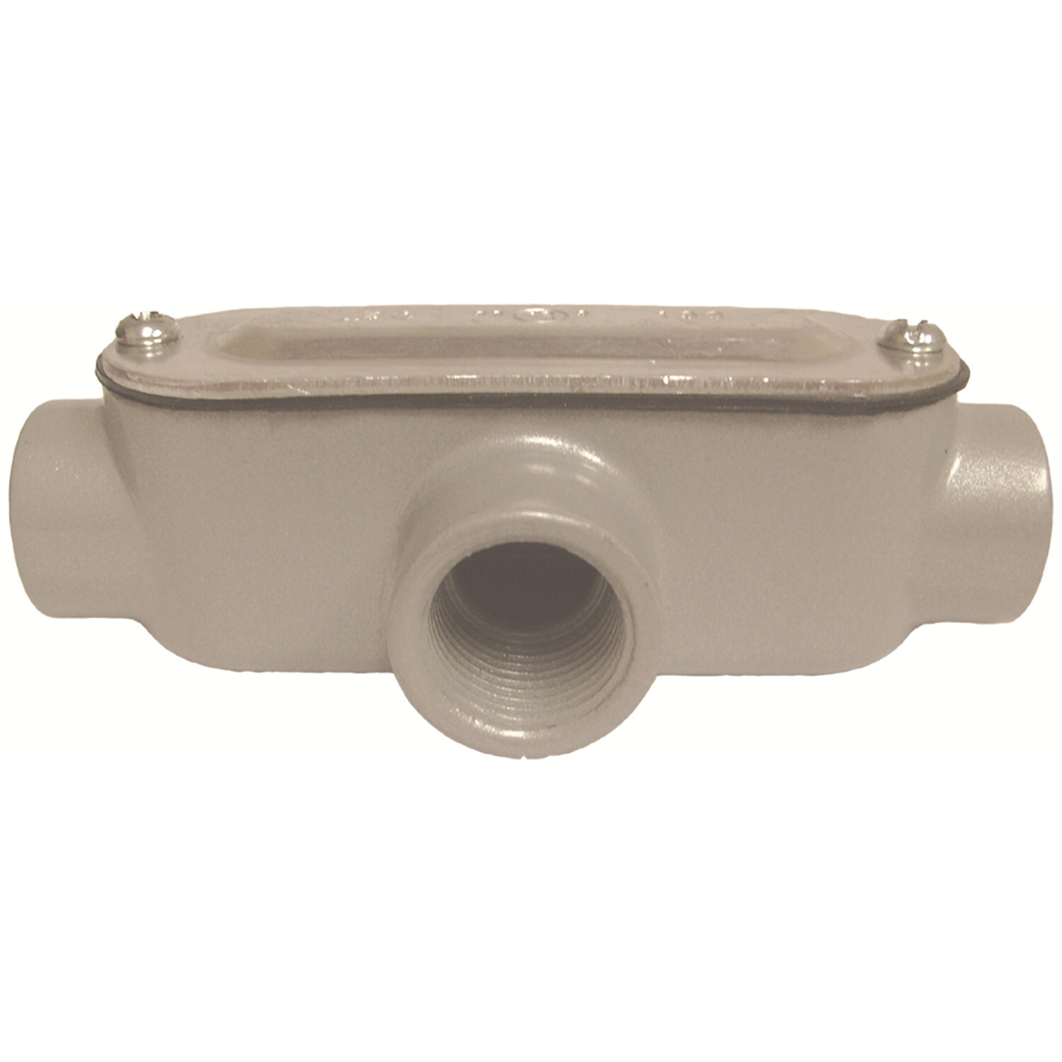 3/4" Aluminum Die Cast Threaded T Conduit Body With Flat Cover & Gasket