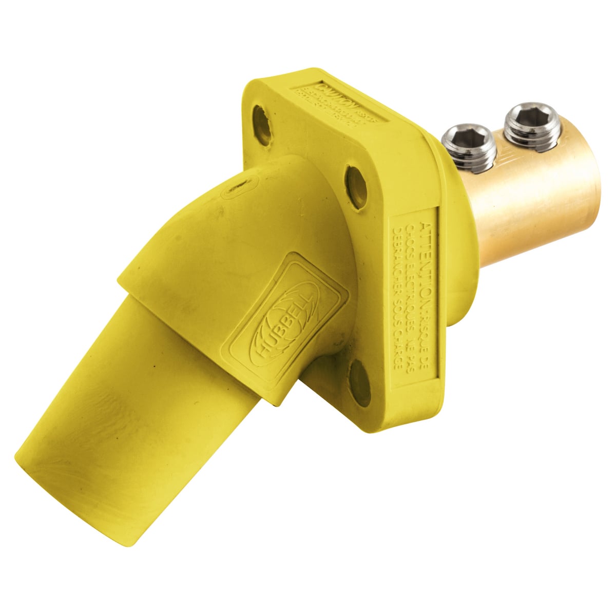 Single Pole Products, 300/400A Series,Receptacle, Angled, Double Set Screw, Yellow