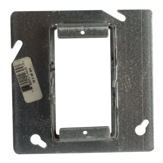 Single Gang Square Cut Tile Wall Cover, 3.5 Cubic Inches, 4-11/16 Inch Square x 1/2 Inch Raised, Pre Galvanized Steel