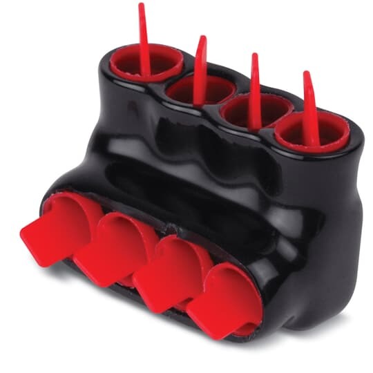 AMT Aluminum Multi-Tap Same Side Connector, 4-Port, PVC Insulated, Wire Range 4-14 Str