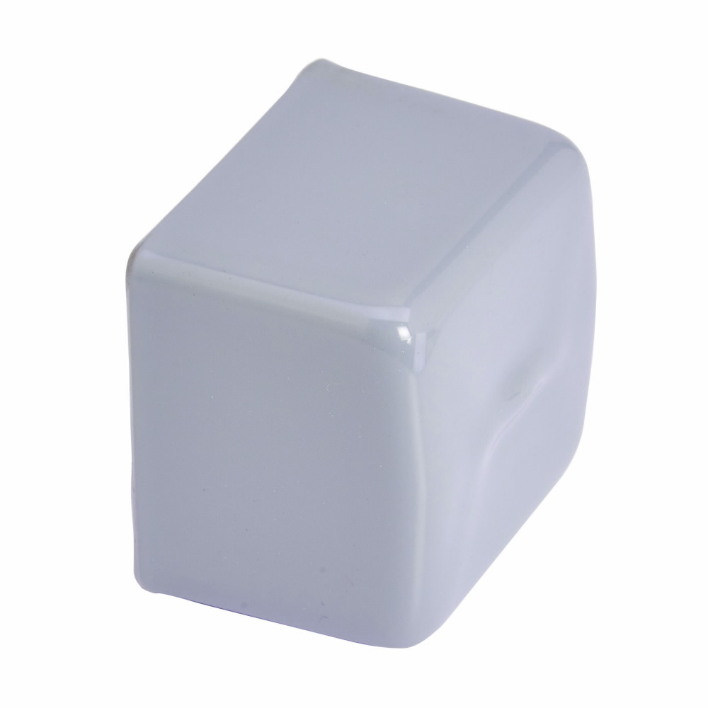 Eaton B-Line series end cap, 1.62" H x 1.25" L x 1.62" W, Steel, Gray finish, Plastic end cap