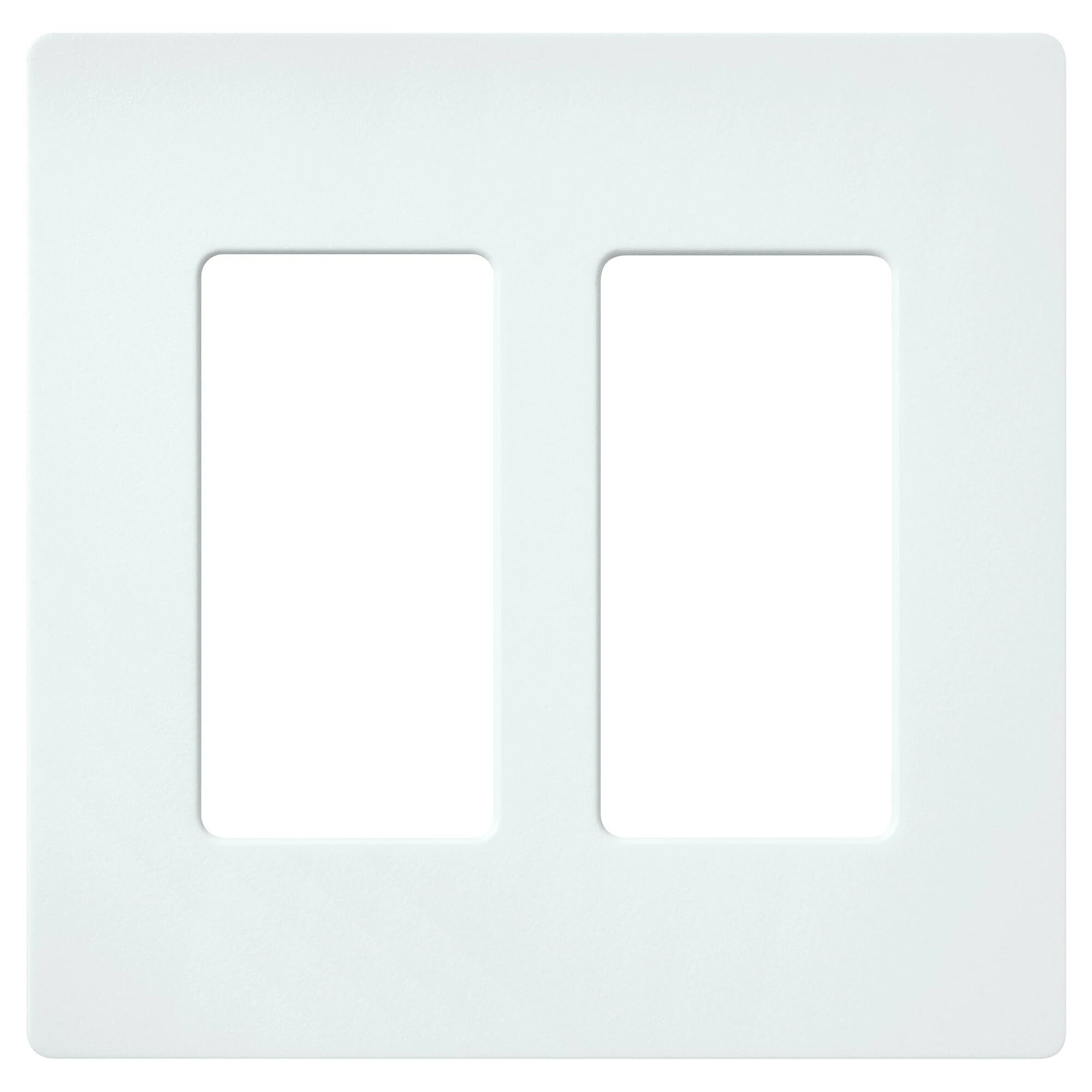 Claro Wallplate, Satin Finish, Two-gang in glacier white