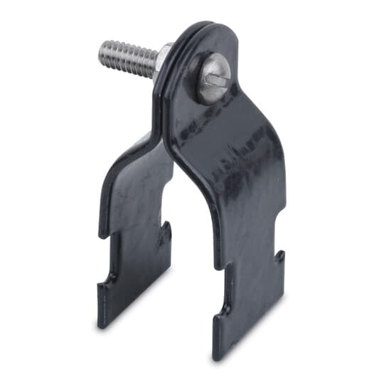 PVC Coated Strut Pipe Strap, Pipe Size 2 Inch/53 Metric, Use With Either 1-5/8 Inch or 1-1/2 Inch Strut, Steel, Gray