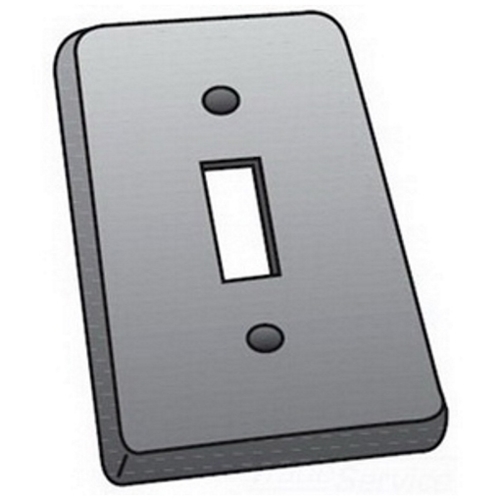 OZ-Gedney Type FS-1 Flat Cast Device Box Cover, Steel, Finish: Zinc Electroplated, Number Of Outlet: (1) Toggle Switch, Device Box Mounting, No, Third Party Certification: UL File Number E-18095, CSA 009795, Applicable Third Party Standard