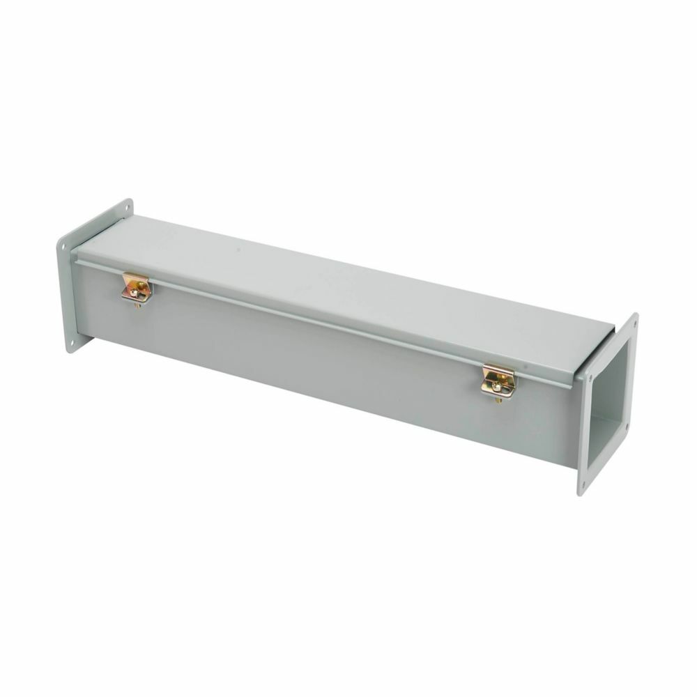 Eaton B-Line series wiring trough, 6" height, 60" length, 6" width, 12LW wireway, Wireway hanger, Hinged cover, NEMA 12, Steel, Oil-resistant gasket, Hinged, ANSI 61 gray, 14 gauge