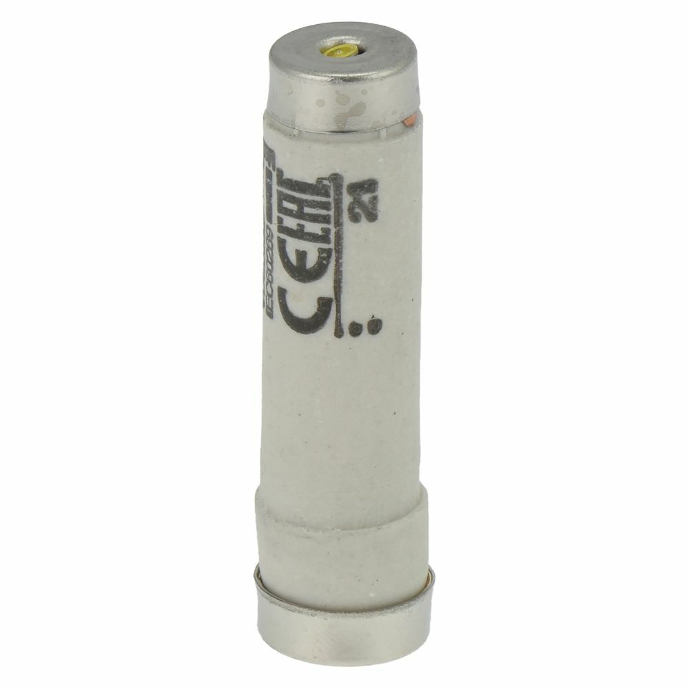 Eaton Bussmann series low voltage D fuse, 500V, 25A, 50 kAIC, Non Indicating, fuse, Class C gL/gG, Time delay, Holder, Yellow, Ceramic body