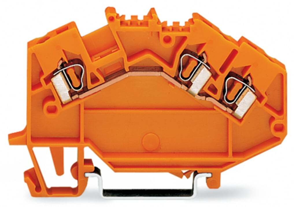 3-conductor through terminal block; 2.5 mm; center marking; for DIN-rail 35 x 15 and 35 x 7.5; CAGE CLAMP; 2,50 mm; orange