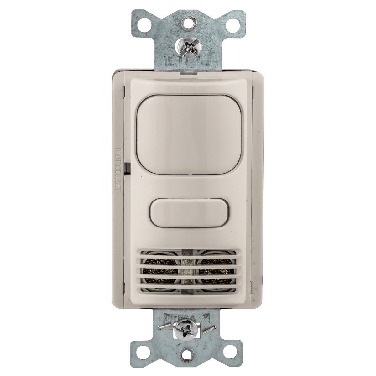 Occupancy Sensing Products, Wall Switch,Vacancy, Dual Tech, 1 Relay, 1000 Square Feet, 800W Incandescent, 1000WFluorescent @ 120V AC, 1800W Fluorescent @ 277V AC,120/277V AC, WithPhotocell, Light Almond