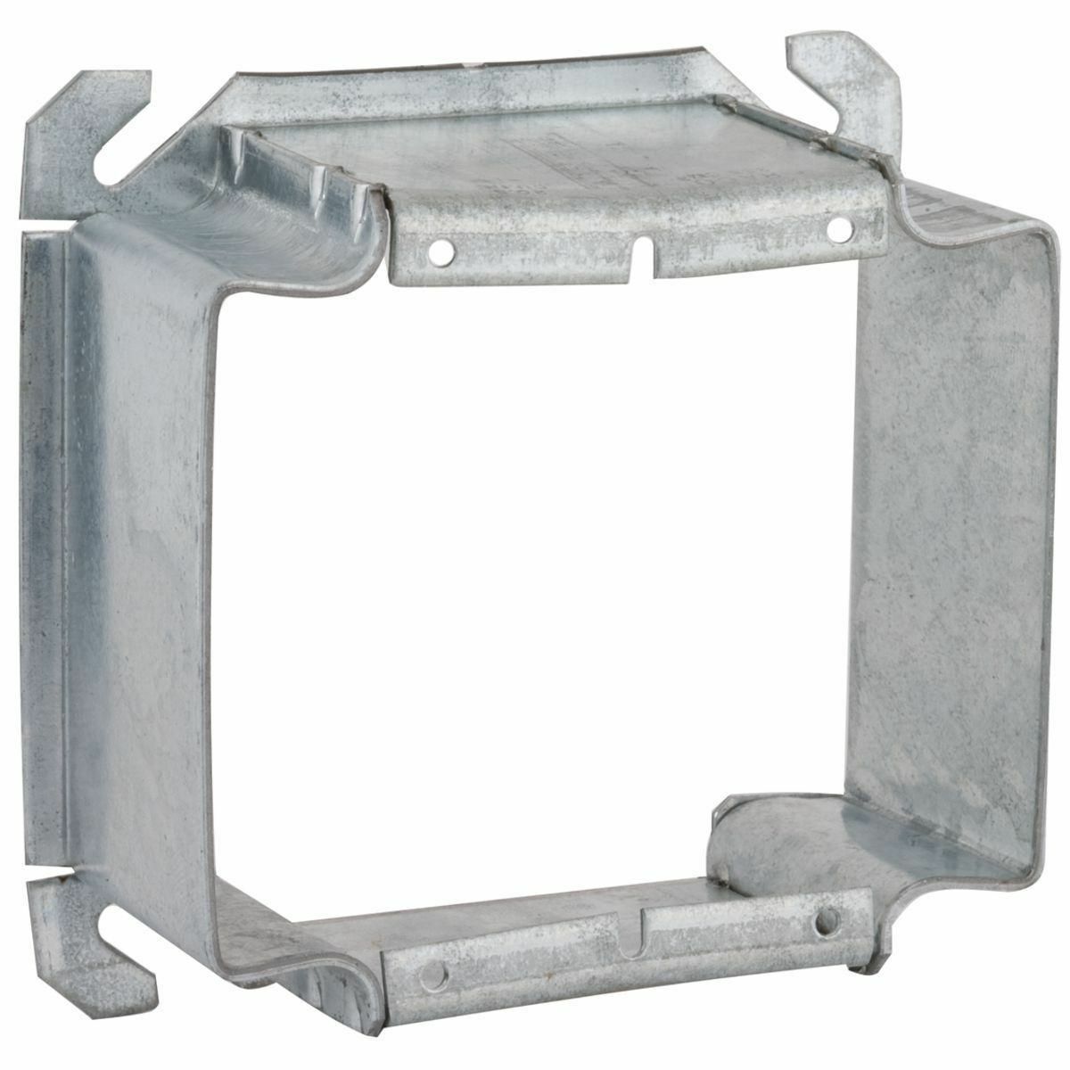 4 In. Square Two Device and Tile Covers, Raised 2 In., Welded