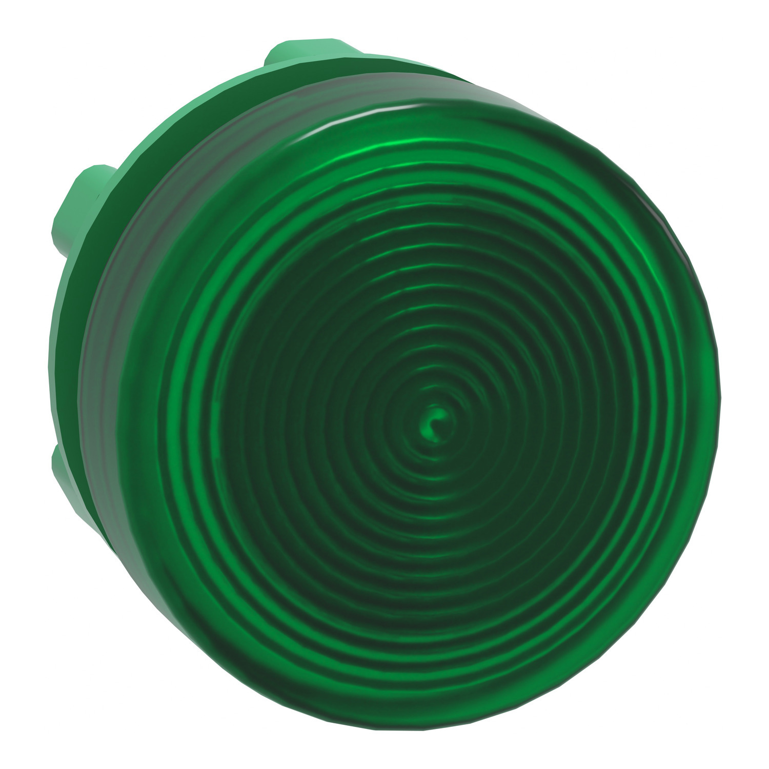 Head for pilot light, Harmony XB5, plastic, green, 22mm, plain lens, BA9s base fitting
