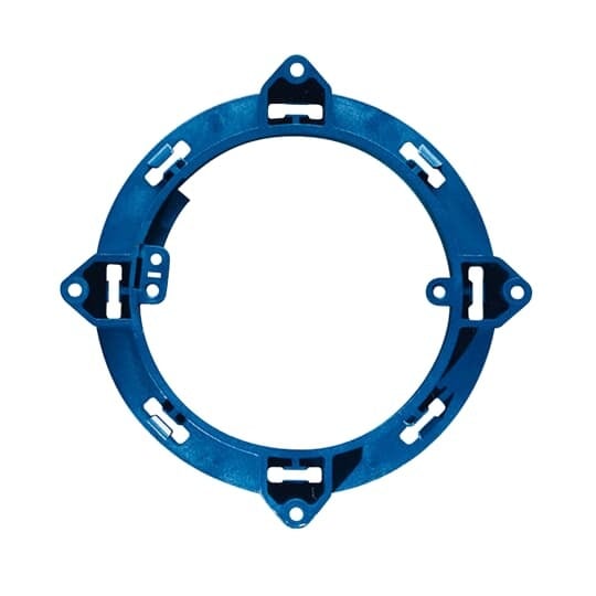 Non-metallic base ring. Without Ground Lug.  Listed for use with ceiling fans up to 35 punds and for fixture support up to 50 pounds.