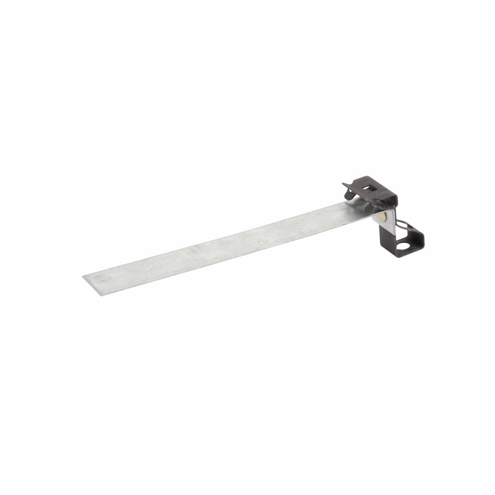 Eaton B-Line series all threaded rod and drop wire supports, Hangers, Flange, 1" Height, 1" Length, 1" Width, 0.062lbs, Rod to beam hangers, .13" Min mount size, .25" Max mount size, 0.38" rod size, 160 lbs load capacity