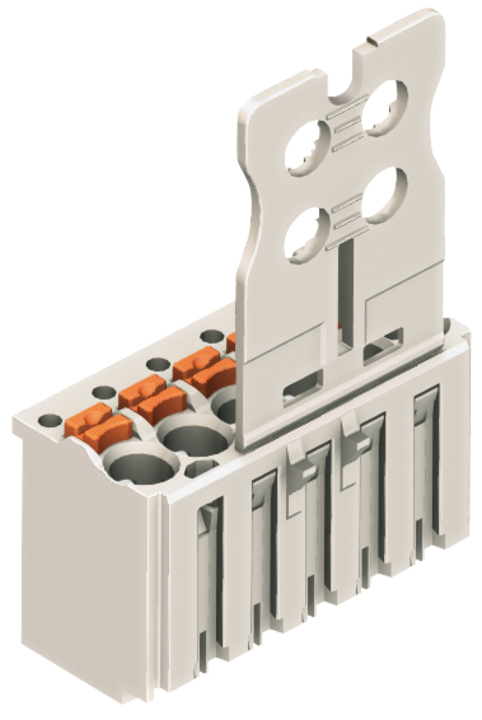 1-conductor female connector; push-button; Push-in CAGE CLAMP; 1.5 mm; Pin spacing 3.5 mm; 4-pole; Gripping plate; 1,50 mm; light gray