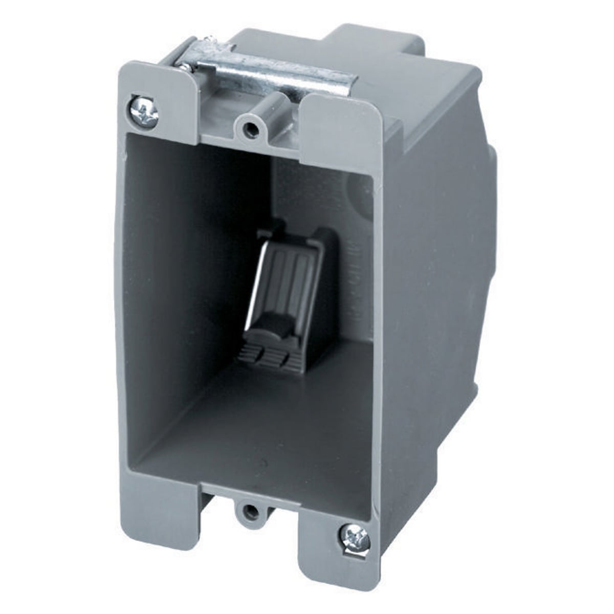 Wallplates and Boxes, Boxes, 1-Gang, Old Work Style, Deep, Gray Non-Metallic, With Strap