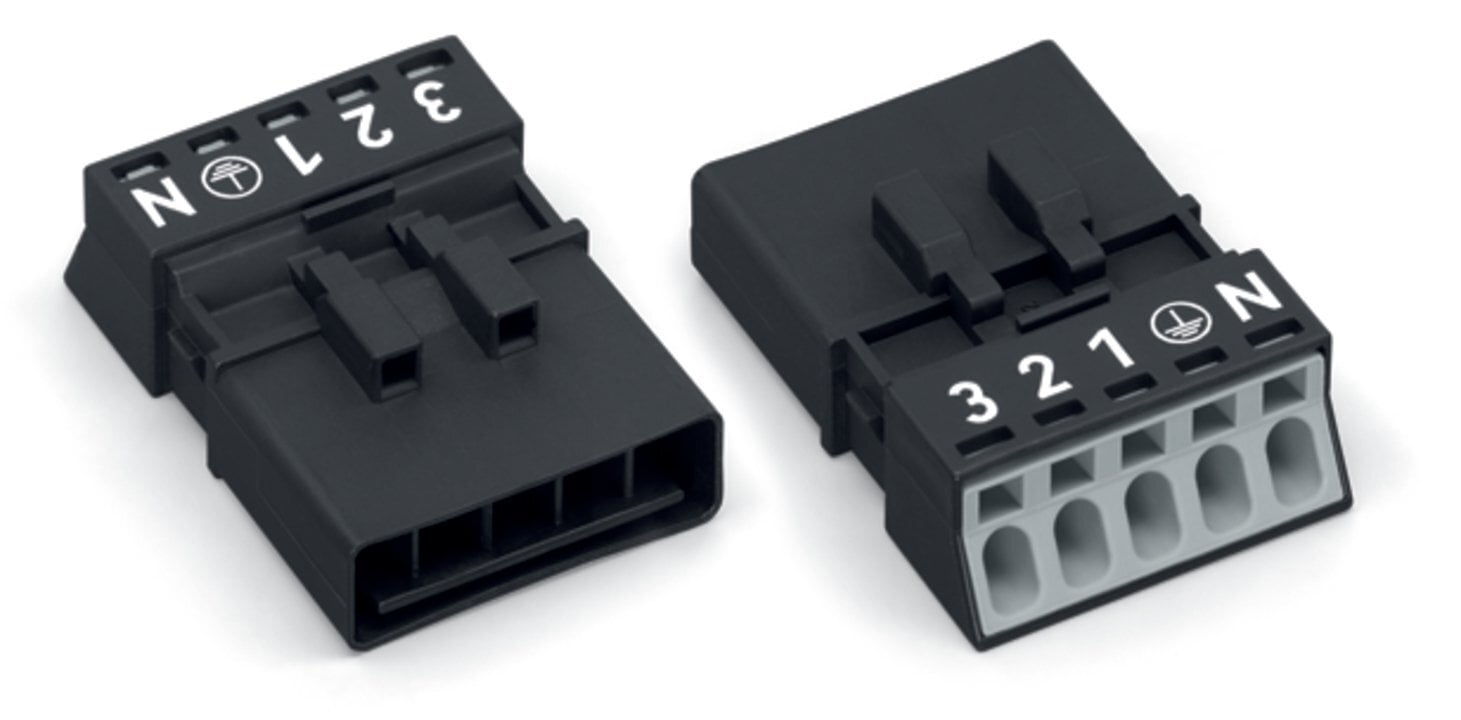Plug; 5-pole; Cod. A; 1,50 mm; black