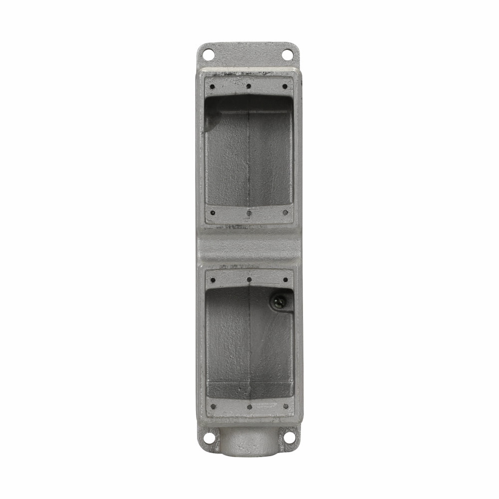 Eaton Crouse-Hinds series Condulet FS device box, Shallow, Feraloy iron alloy, Two-gang, tandem, 1/2"