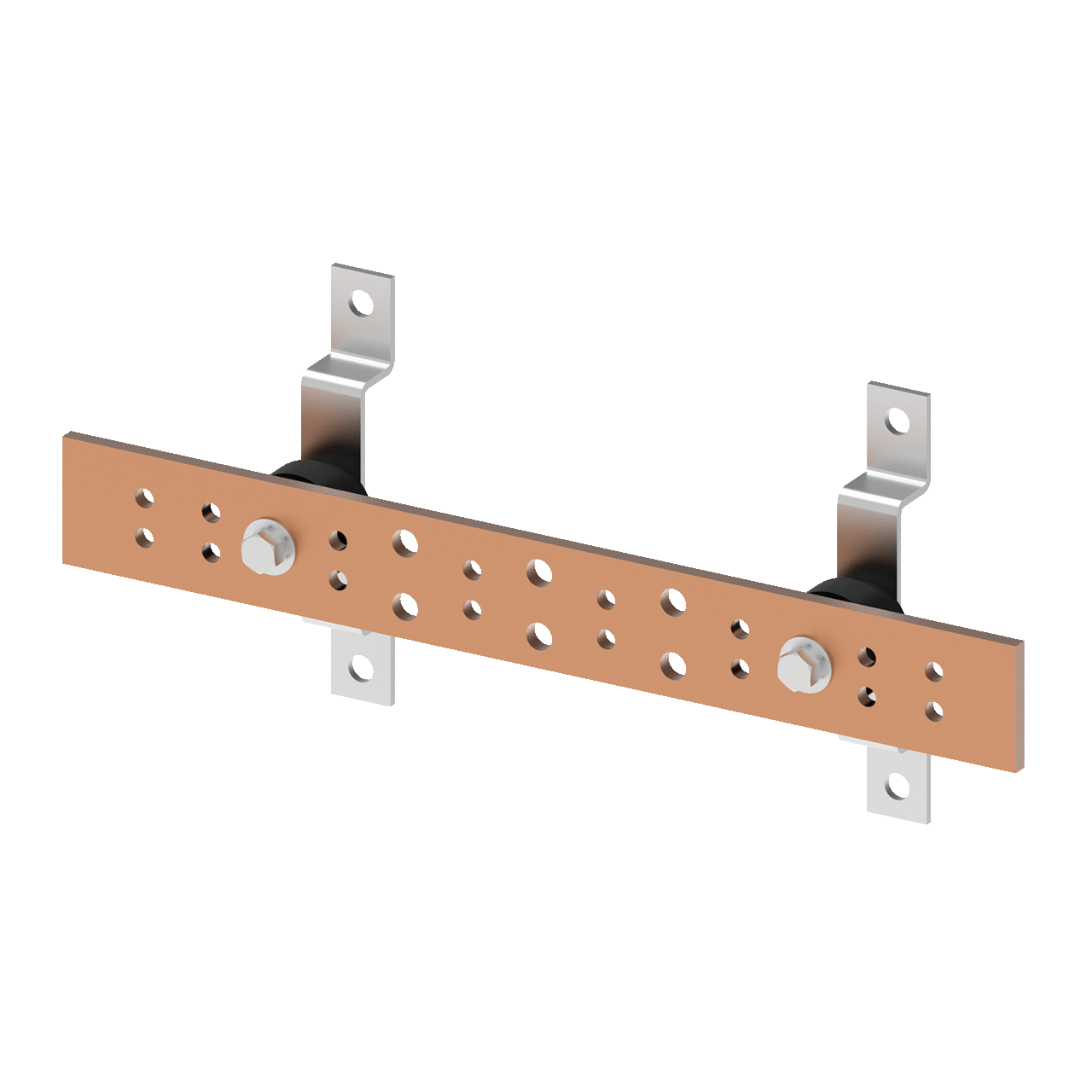 Telecommunications Ground Bar Kits, 0.25x2.00x16.00, Copper