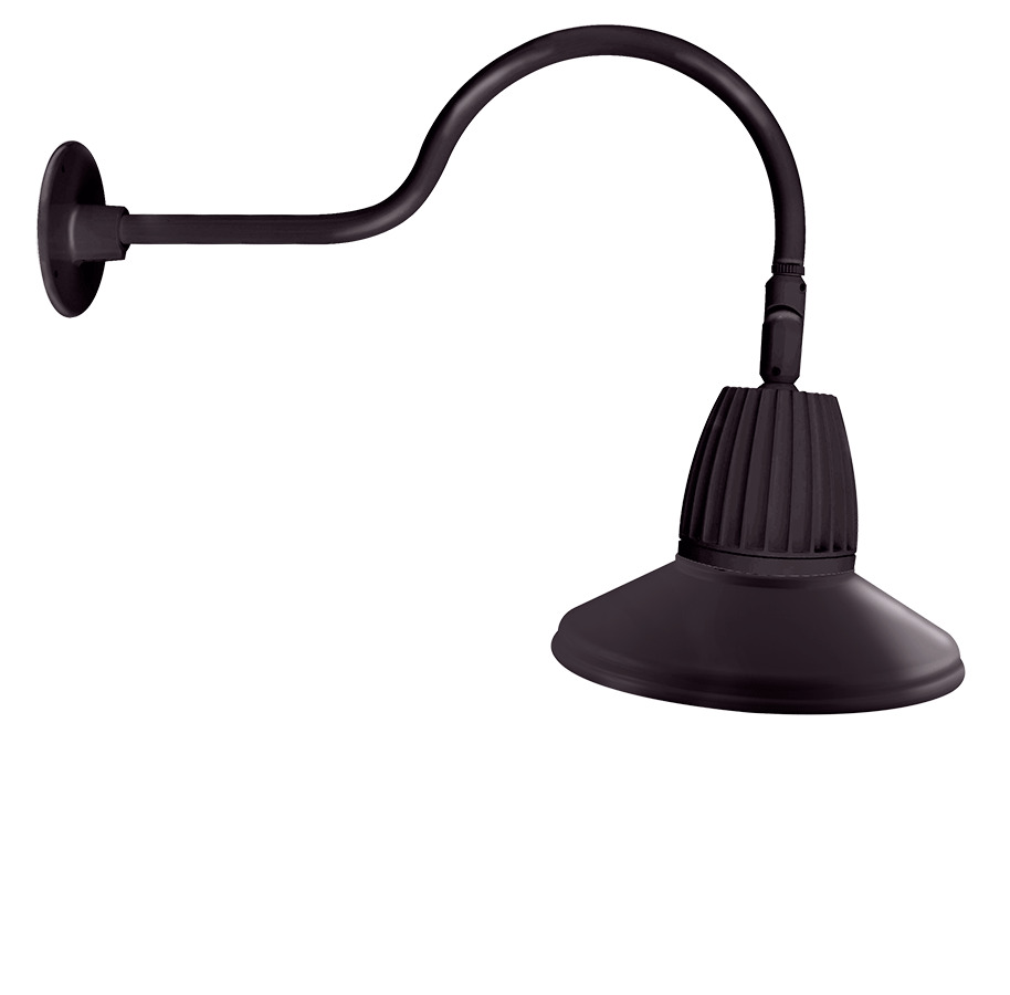Gooseneck Style1 13W, 4000k, LED 15 Inch Straight Shade, Bronze