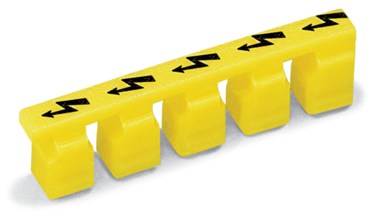 Protective warning marker; for 5 terminal blocks; with high-voltage symbol, black; yellow