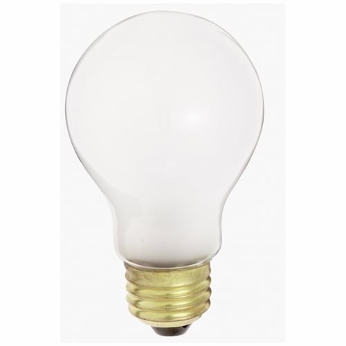 Incandescent General Service Lamp, Designation: 25A19/F/34V, 34 V, 25 WTT, A19 Shape, E26 Medium Base, Frosted, C-6 Filament, 1500 HR, Lumens: 250 LM Initial, 4-1/8 IN Length, 2-3/8 IN Diameter