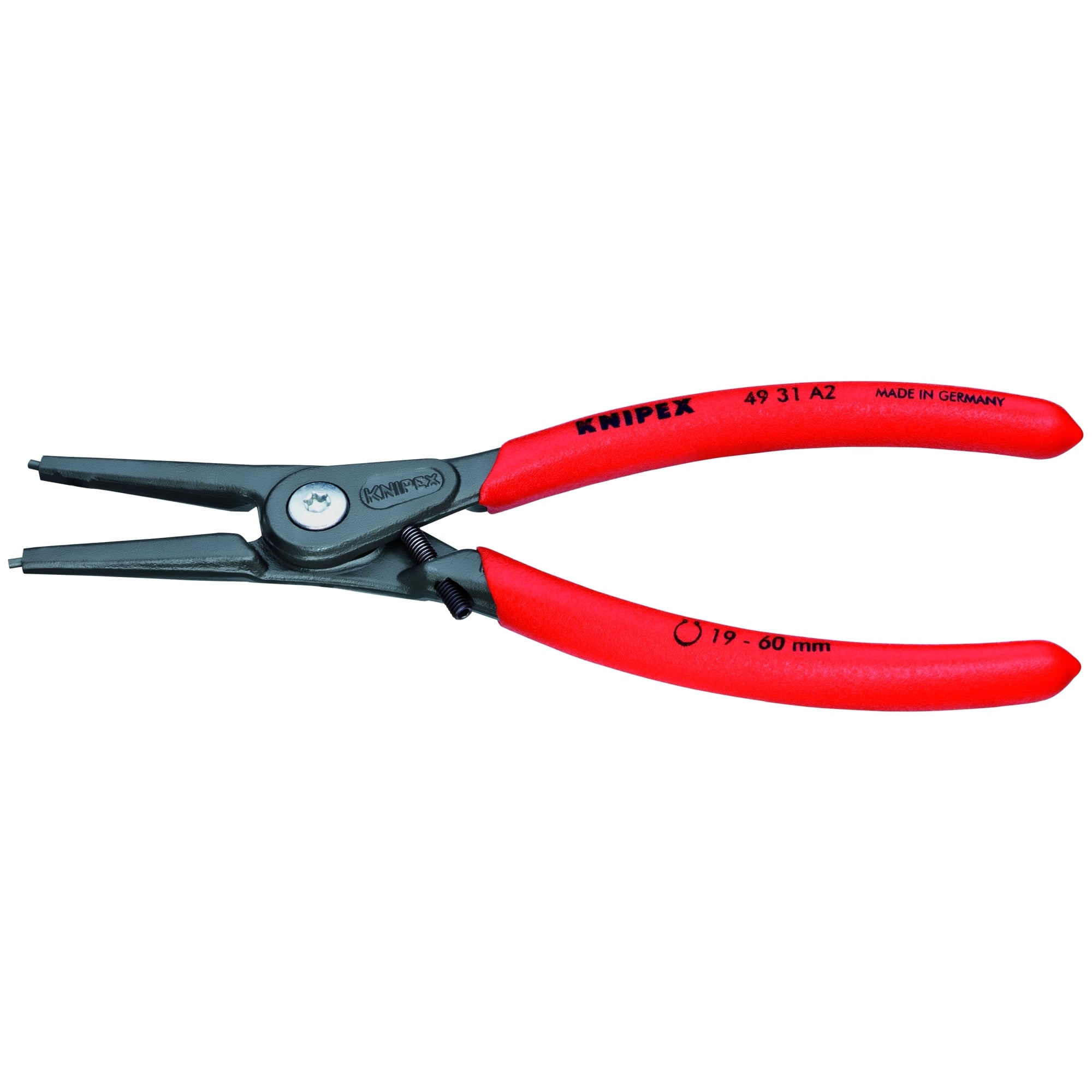 External Precision Snap Ring Pliers-Limiter, 7 1/4 in., Non-slip plastic, 5/64 in. Tips
