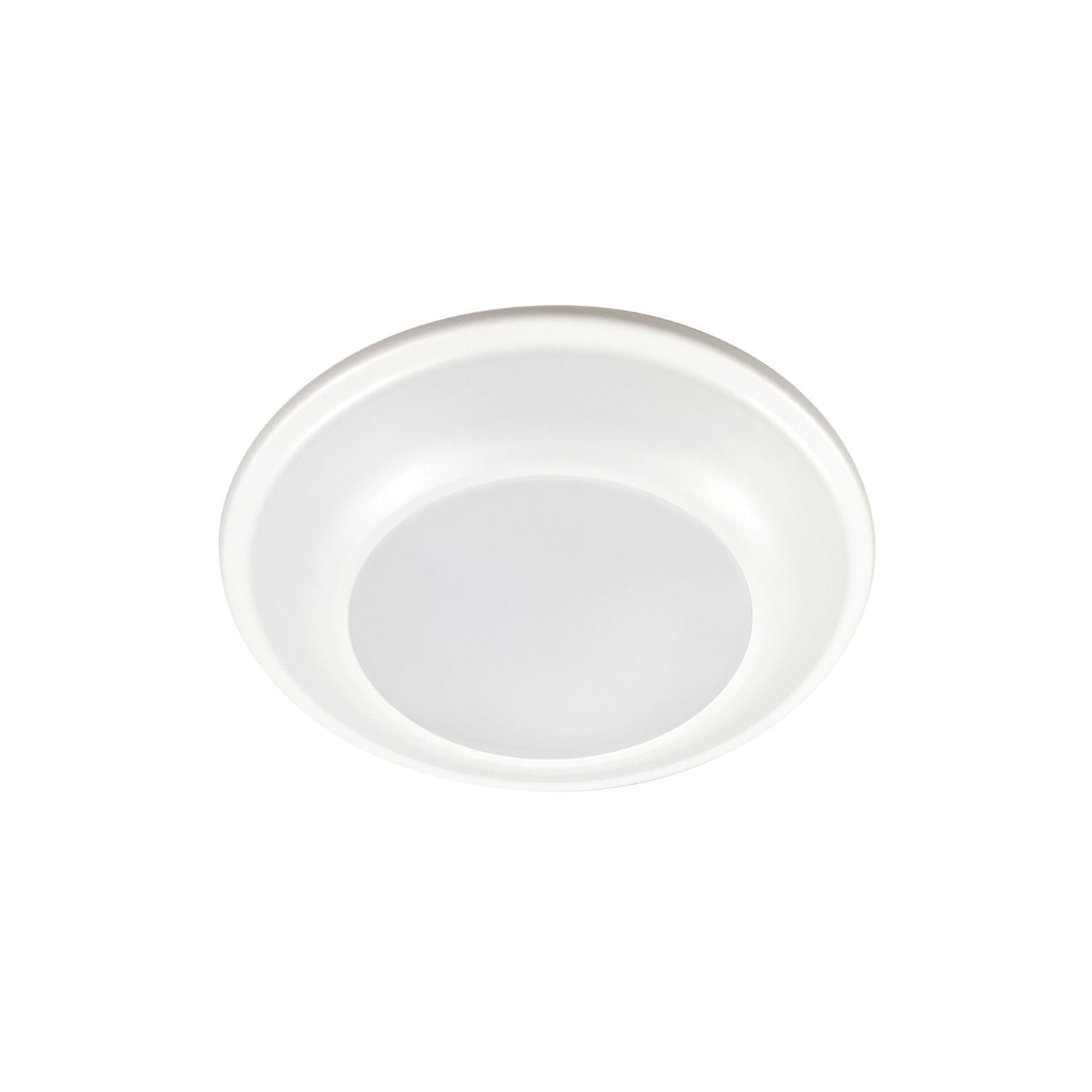 4" LED surface light, 700 lumens (nominal), 90 CRI minimum, 3000K CCT, 120V 60Hz, LE and TE phase, matte white flange cut 10 percent dimming, Qty 6 bulk pack (not for individual sale)
