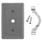 Wallplates and Box Covers, Wallplate, Nylon, 1-Gang, Blank, Strap Mount, Gray