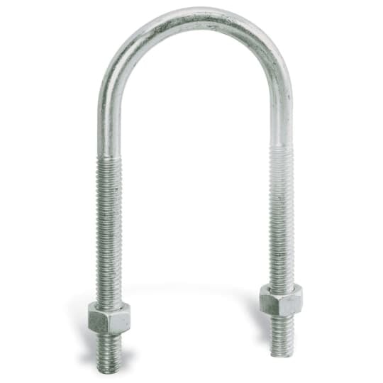 Bolt, U, Size 4 Inches, Length of Thread 2-1/4 Inches, Steel