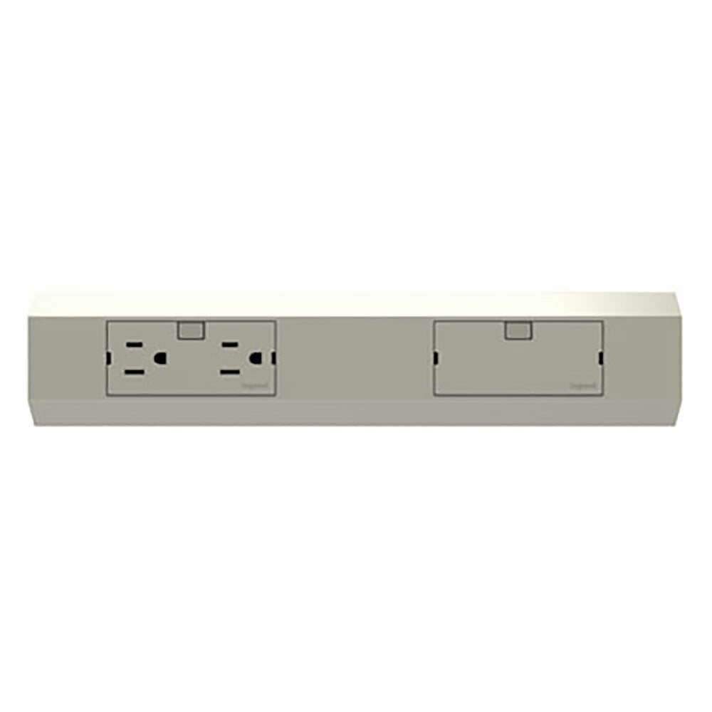 12" Modular Track 15A Duplex Outlet and Blank Module Magnesium