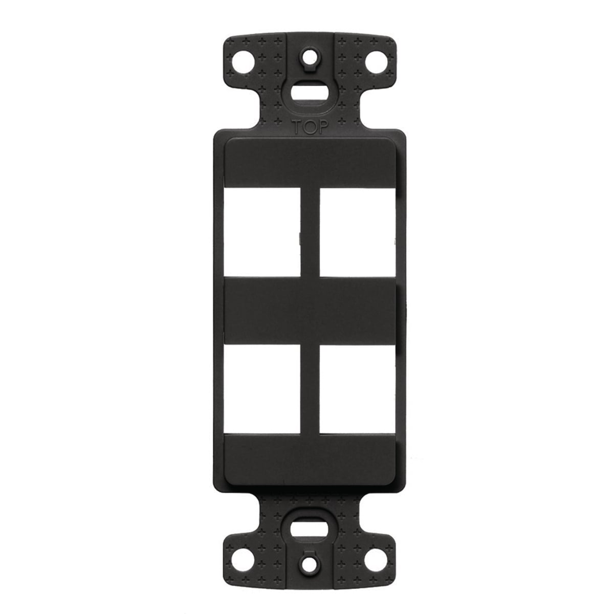 NetSelect Products, Plate Decorator Frame, Keystone, 4-Port, Black