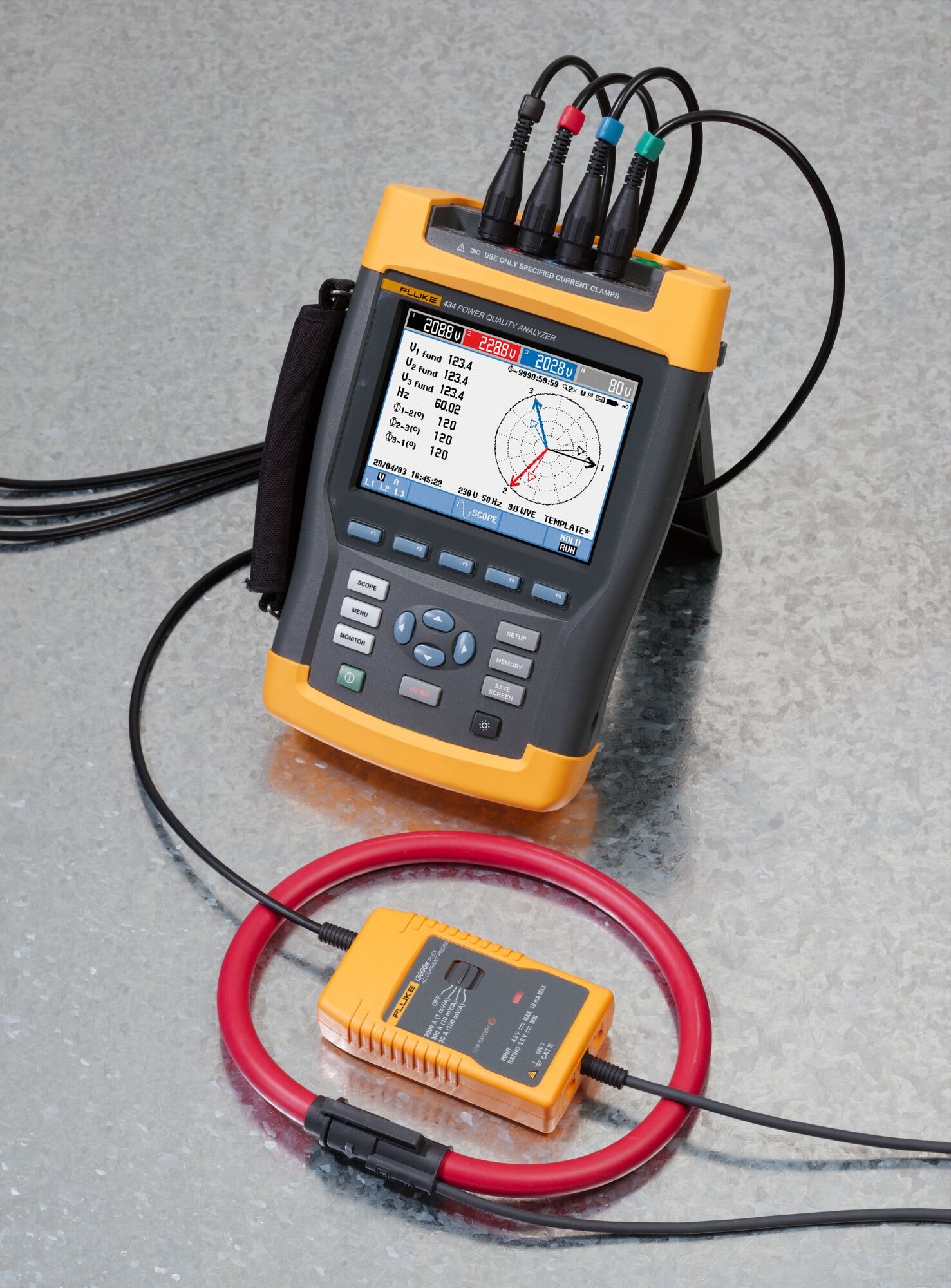 AC Current Clamp, Model: i3000, Amperage Rating: 30/300/3000 AMP, Voltage Rating: 600 VRMS/VDC, Frequency Rating: 10 HZ - 50 KHZ (-3 DB), Measuring Range: 30 - 3000 AMP, 1/10/100 MILV/AMP Output, Operating Temperature: -20 To 90 DEG C (Head), -20 To 85 DEG C (Electronics), Impedance: 100 KOHM Minimum, Battery: (2) AA/MN 1500/LR6 Alkaline, Accuracy: 25 DEG C, Plus/Minus 1 PCT Of Range 45 - 65 HZ, Storage Temperature: -40 To 105 DEG C (Head), -20 To 85 DEG C (Electronics), Operating Humidity: 15 - 85 PCT (Non-Condensing), CAT III 600 V, BS EN 61010-1: 2001, BS EN 61010-2-032: 2002, BS EN 61010-031: 2002, EN 61326: 1998  And A1, A2 And A3, For Use With Multimeters, Recorders Or Data Loggers