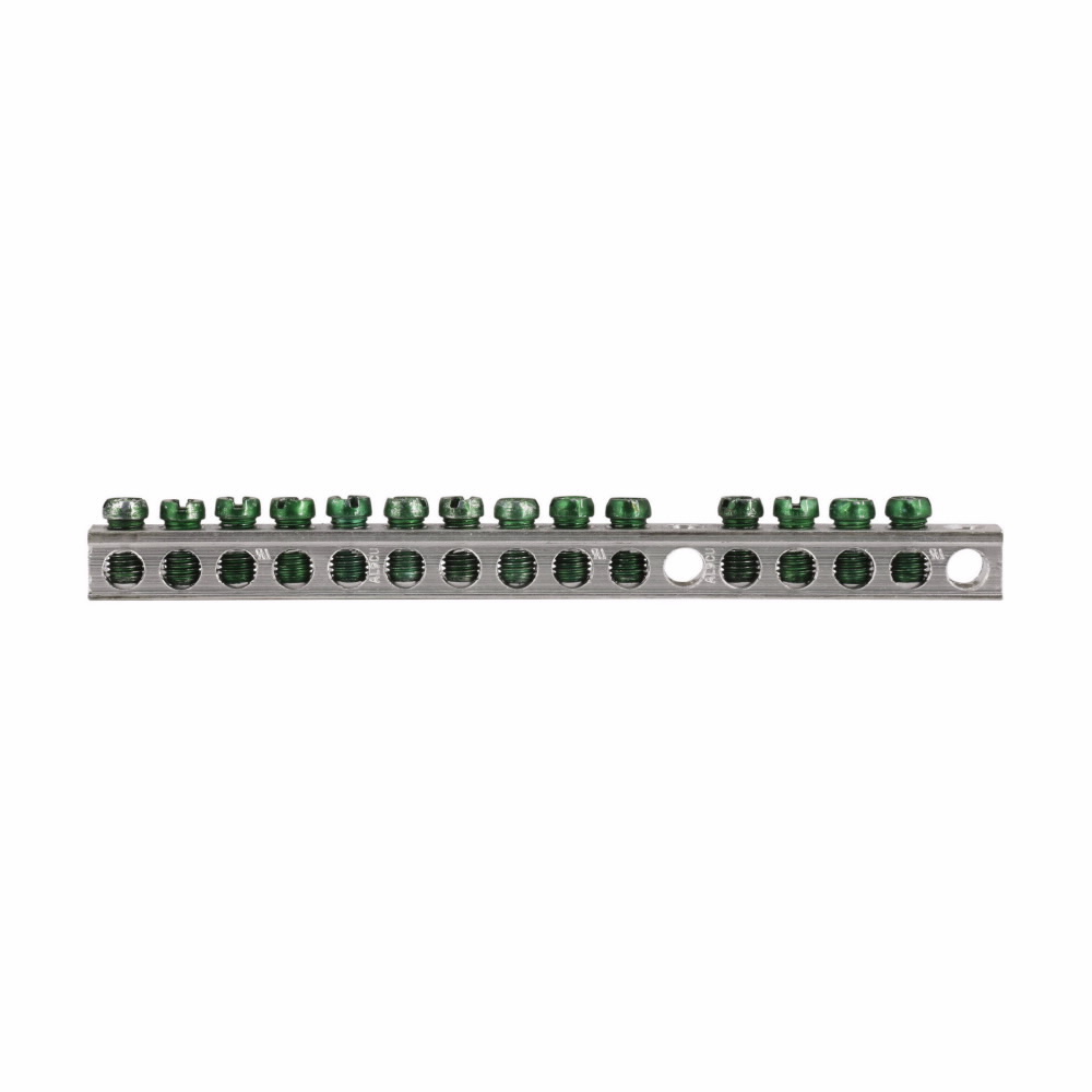 Eaton CH Loadcenter and Breaker Accessories - 14 Terminal Ground Bar Kit,1-3/4 in mounting hole distance,Ground bar kit,CH,14 terminals,0.75 in,CH and BR loadcenters