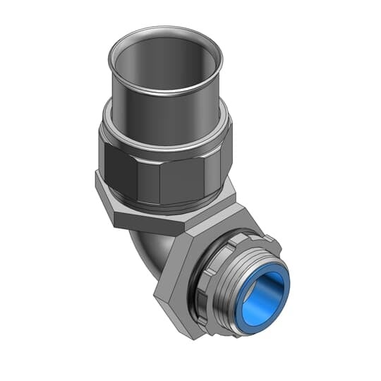 2 Inch 90 Degree Malleable Iron Type A Liquidtight Connector With Insulated Throat and Iron Retainer
