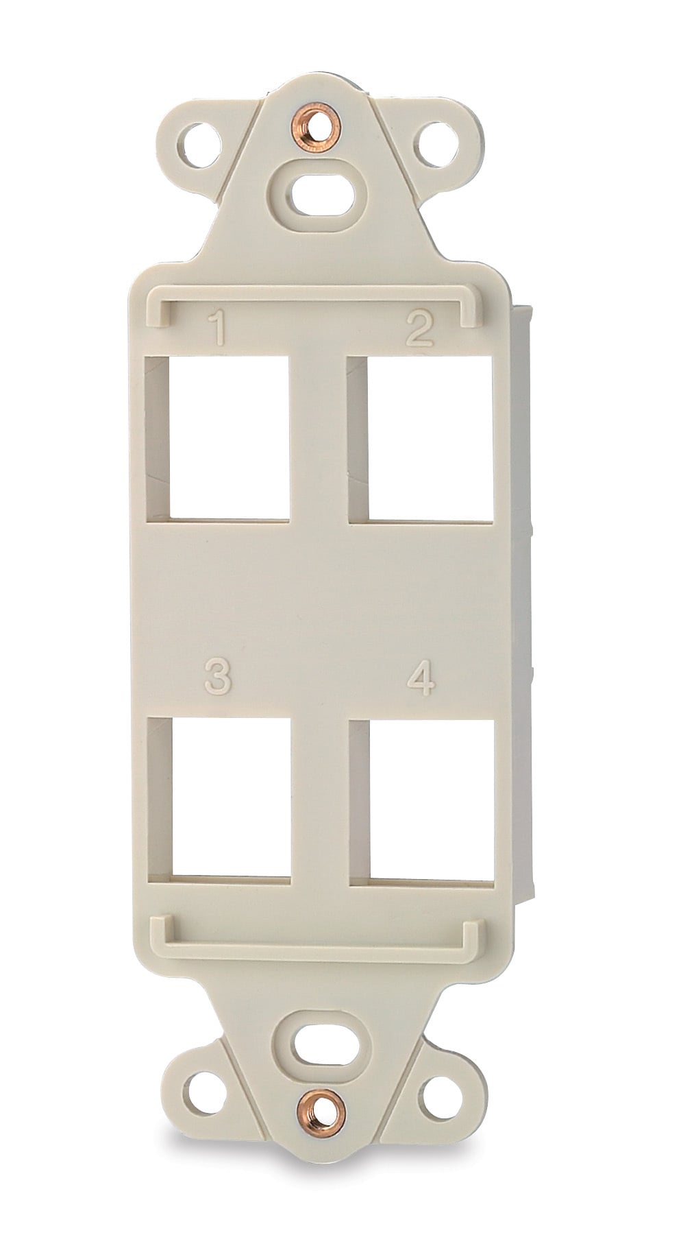 4-Port Decora Style Keystone Adapter, Light Ivory