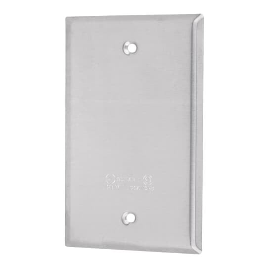 Single Gang Weatherproof Receptacle Cover, Silver, Blank, Device Mount, Pack of 20