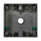 Eaton Crouse-Hinds series weatherproof outlet box, 30.5 cu in, Gray, 2" deep, Die cast aluminum, Two-gang, (3) 1/2" outlet holes
