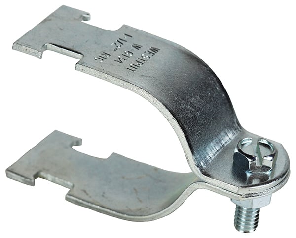 Strut Clamp, Steel material, Electrogalvanized Finish, 2 1/2" Rigid Size