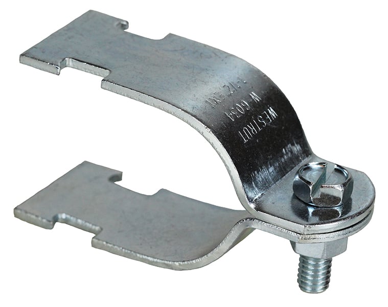 Strut Clamp, Steel material, Electrogalvanized Finish, 1/2" E.M.T. Size