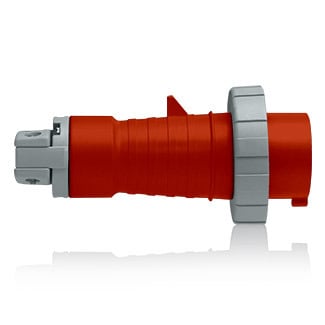 20 Amp, 277/480 Volt 3PY, IEC 309-1 & 309-2, 4P, 5W, North American-Rated Pin & Sleeve Plug, Industrial Grade, IP67, Watertight, - Red