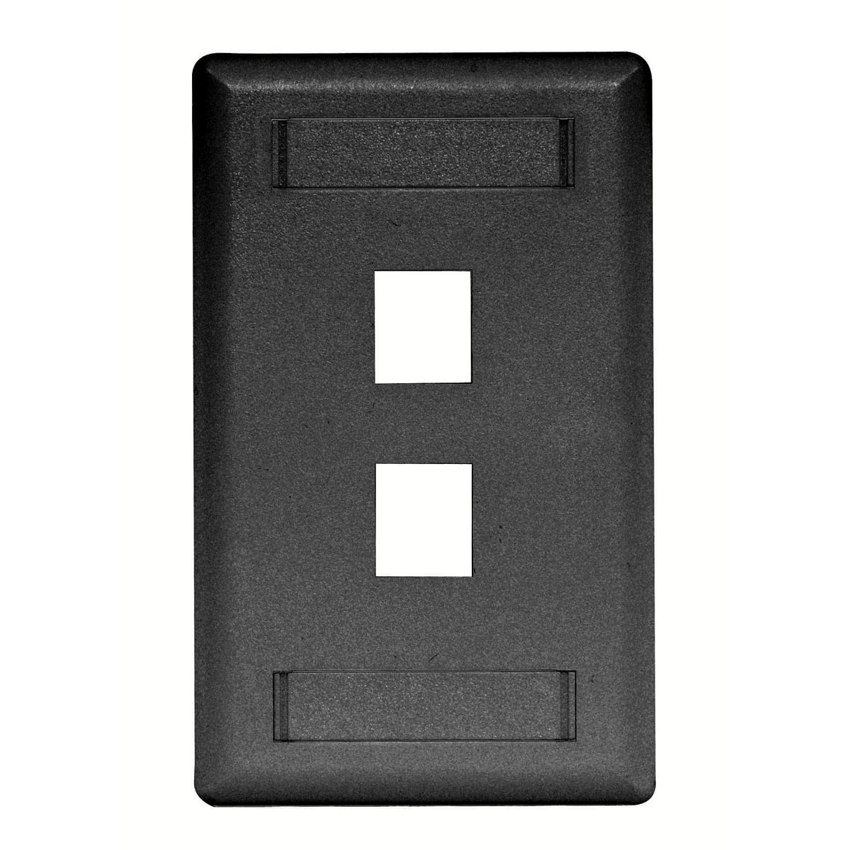 Phone/Data/Multimedia Faceplate, Face Plate, Rear-Loading, 2-Port, Single-Gang, Black