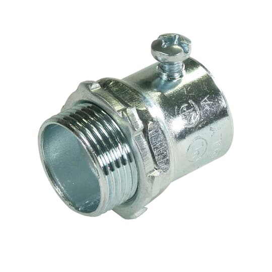 Set Screw Connector, Concrete Tight, Conduit Size 2 Inches, Length 2.625 Inches, Material Zinc Plated Steel, For use with EMT Conduit