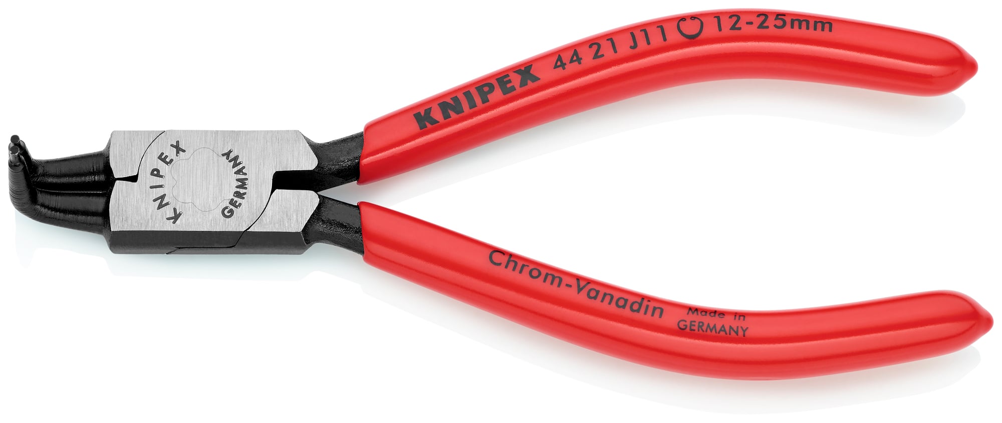 Internal 90° Angled Snap Ring Pliers-Forged Tips, 5 1/4 in., Plastic coating, 3/64 in. Tips
