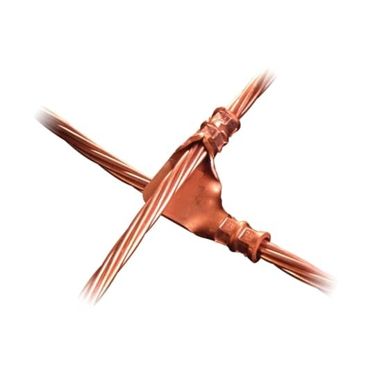 E-Z-Ground Ground Grid Copper Compression Connector for Cable Range #2 or #1, for Direct Burial