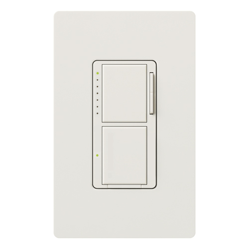 Maestro Incandescent/Halogen Dimmer and Switch, Single-pole, 120V/300W dimmer, 2.5A switch in white
