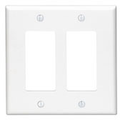 2-Gang Decora/GFCI Device Decora Wallplate, Light Almond