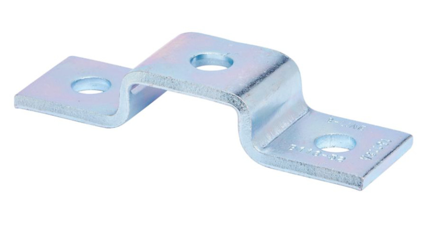 B116-52ZN U-Support, 3 Holes, 5-7/16 in W, Strip Steel