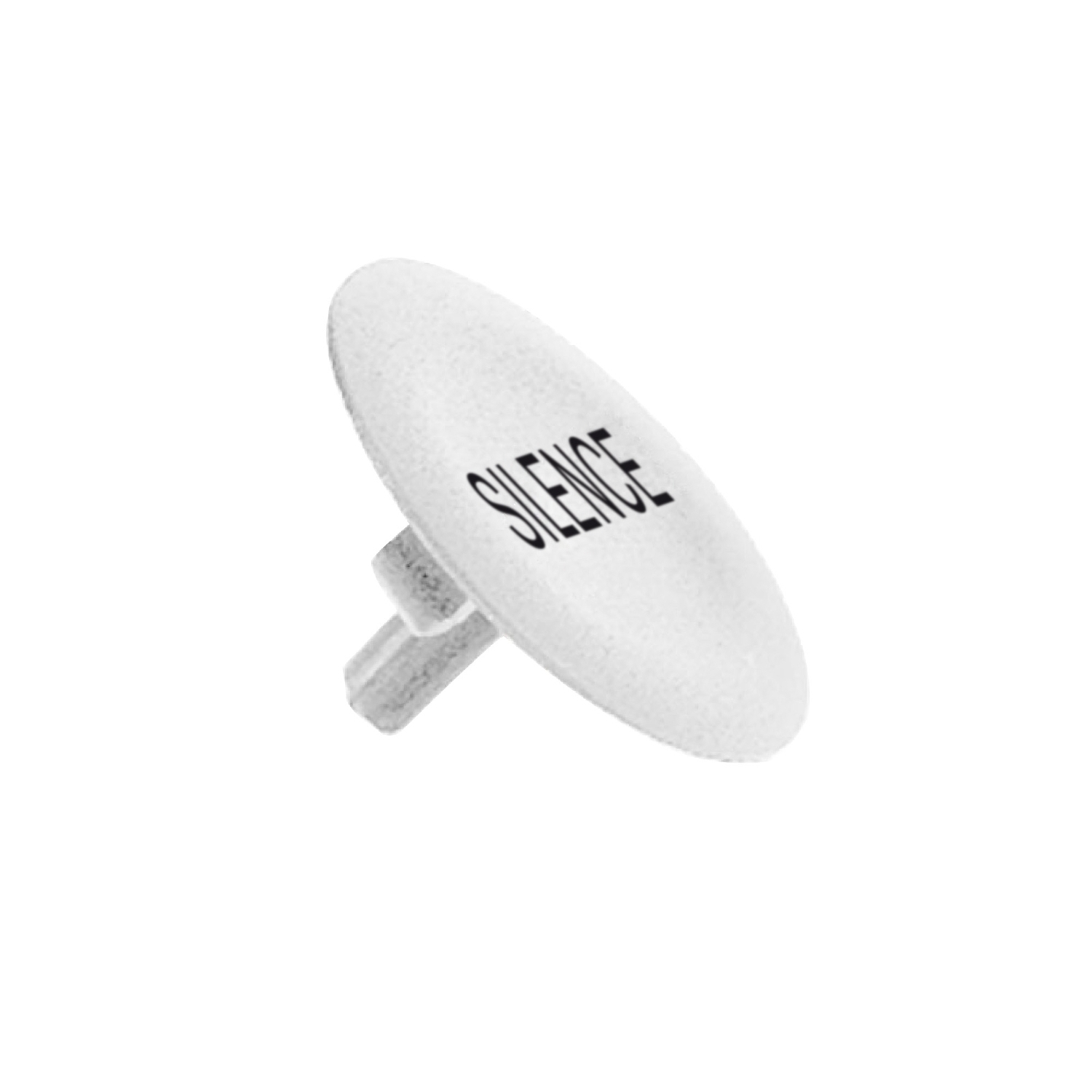 Cap for push button head, Harmony XB4, plastic, white, 22mm, black marked SILENCE